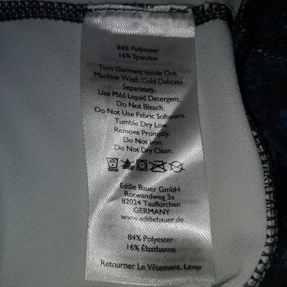 Eddie Bauer Ladies Size Large Black/Blue/Purple Capri Length Leggings - Picture 4 of 6